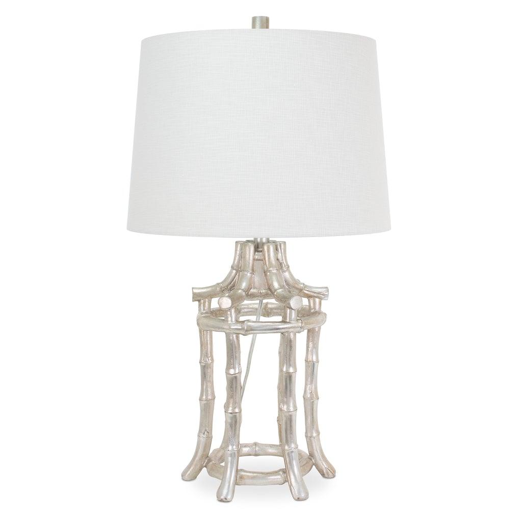 Bamboo Table Lamp, Silver - Lavender & Company