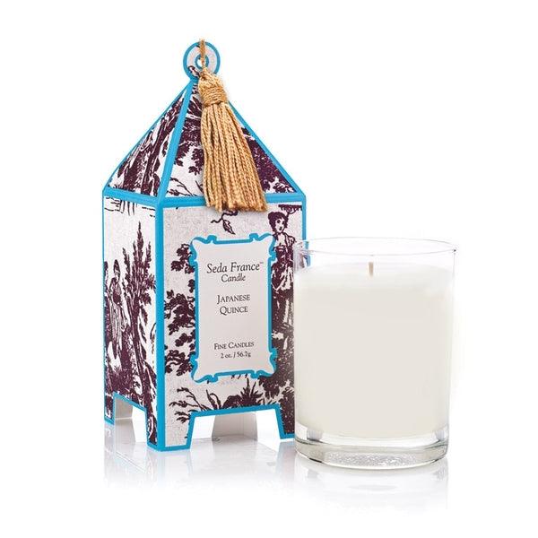 Japanese Quince Toile Mini Pagoda Candle - Lavender Fields